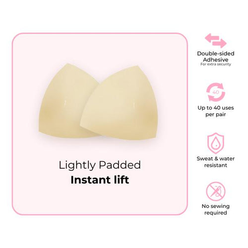 Invisible Lift - Patented Sticky Fashion Bra Inserts Prevents Nipple Slips No Sewing Required Low Cut Tops Womenswear