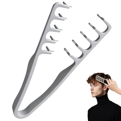 2PCS Texture Comb for Men’s Hair! Dual-Sided Wide & Fine Teeth for Volume, Fluffy Styles & Root Lift. Non-Slip Travel Comb for Guys